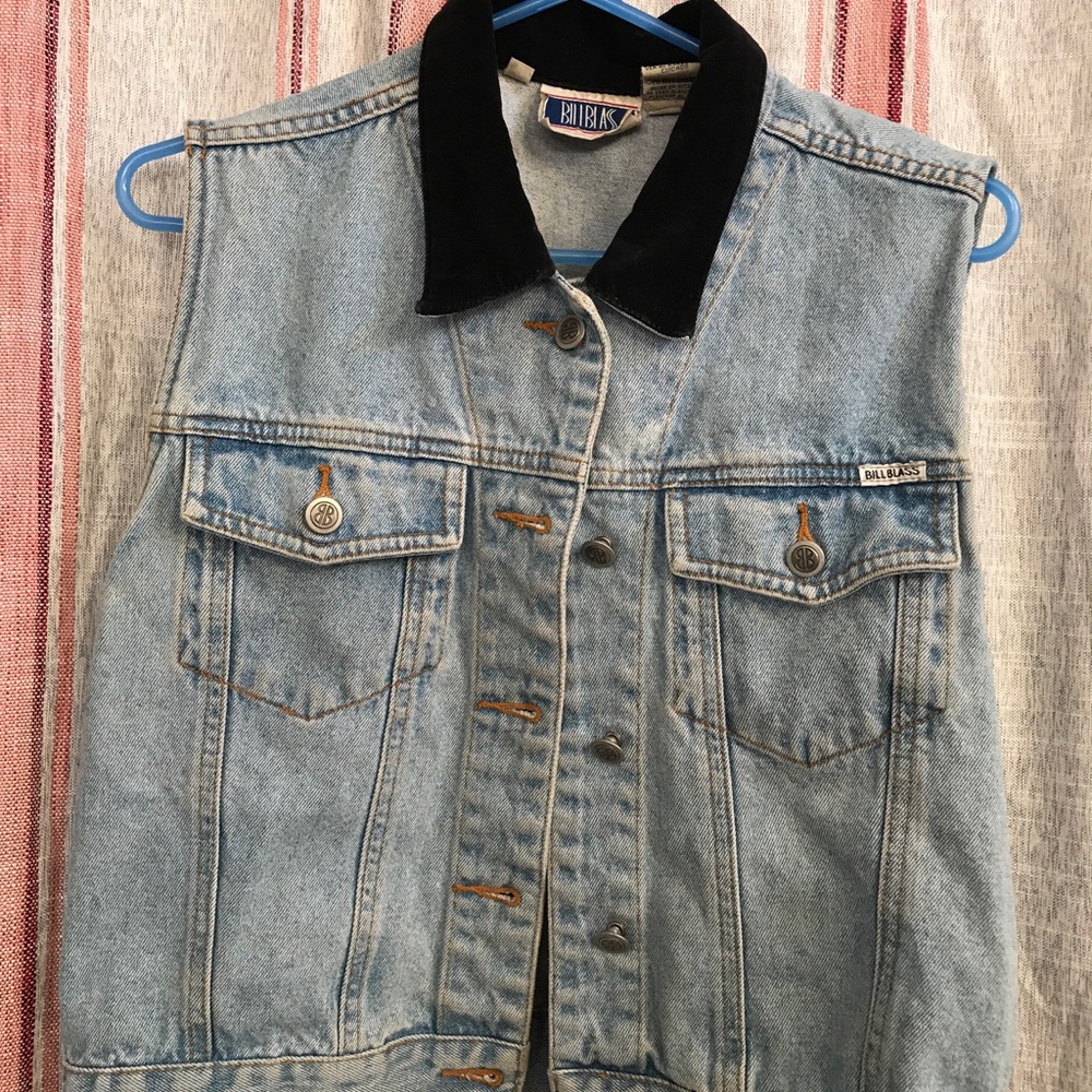Jean Billblass Vest, with velvet collar!